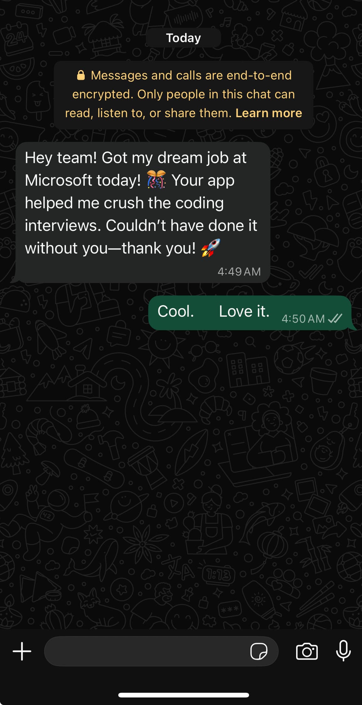 Anonymous User testimonial screenshot