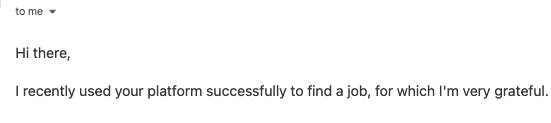 Anonymous User testimonial screenshot