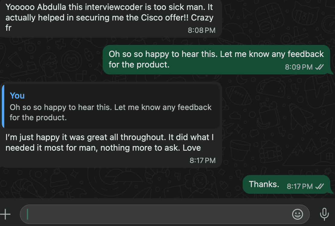 WhatsApp chat screenshot for Story 2