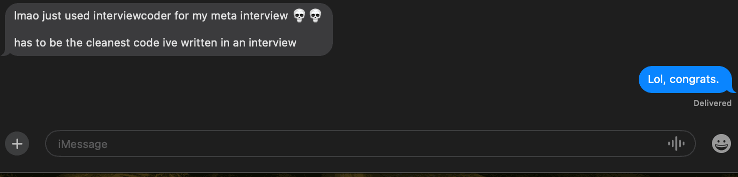 iMessage chat screenshot for Story 3