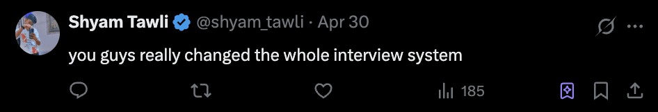 Shyam Tawli testimonial screenshot