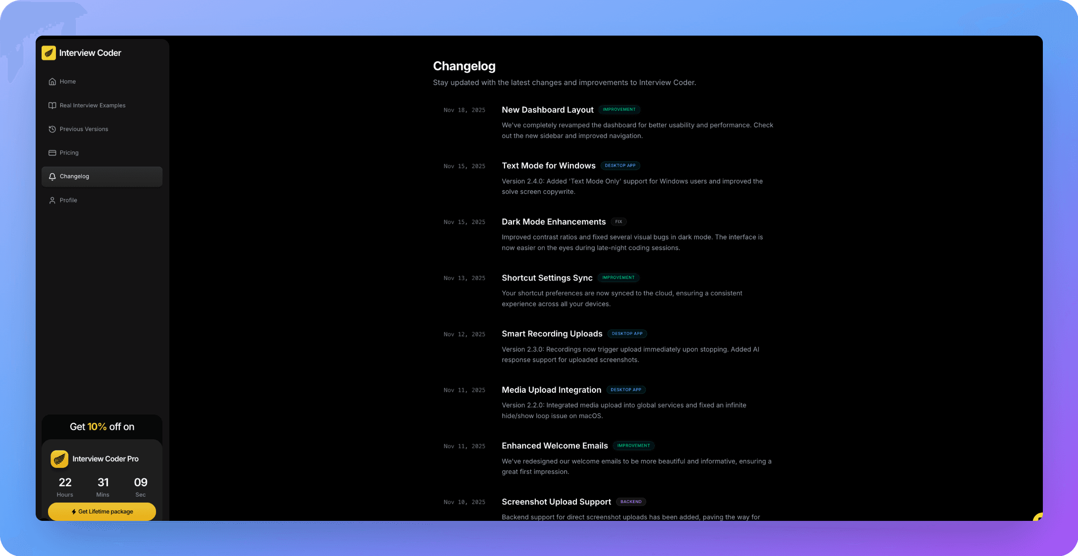 New Dashboard Layout
